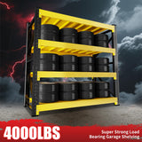 CXUZCZ 4000LBS Garage Shelving 48" W Garage Shelving Heavy Duty 4-Tier Metal Storage Shelves Adjustable Shelf Unit Storage Rack for Basement Supermarket Warehouse 48" W x 24" D x 78" H Yellow CXUZCZ