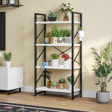 YITAHOME 4-Tier Bookshelf, Modern Free Standing 4 Shelf Bookcases and Bookshelves, Open Display Storage Book Shelves Book Rack Organizer Standing Shelving for Living Room Home Office, White YITAHOME