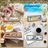 Barydat Interchangeable Season Sign Interchangeable Welcome Wood Sign for Table Decorative Seasonal Sign Decor with a Wooden Frame Wreaths for Fall Thanksgiving Halloween Autumn Decor Barydat