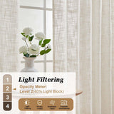 OWENIE Natural Linen Curtains 84 Inch Length 2 Panels Set for Living Room Bedroom, Thick Textured Burlap Linen Blend Light Filtering Boho Farmhouse Window Treatments with Back Tab Top, 52" W x 84" L OWENIE