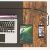 HOOBRO Computer Desk, Home Office Desk with Power Outlet, Modern Study Writing Desk with 3 Hooks for Study Room, Home Office, Sturdy and Stable, Easy to Assemble, Rustic Brown and Black BF40UDN01 HOOBRO