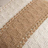 DBoer Brown Boho Cotton Throw Pillow Covers 18x18 Inch Rustic Farmhouse Decorative Pillowcases Retro Macrame Woven Square Cushion Cases for Sofa Couch Bed Living Room Home Decor Set of 2 DBoer