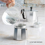 Primula Classic Stovetop Espresso and Coffee Maker, Moka Pot for Italian and Cuban Café Brewing, Greca Coffee Maker, Cafeteras, 12 Espresso Cups, Silver Primula