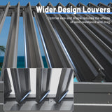 SHPAI 10’ x 16’ Louvered Pergola, Outdoor Pergola Aluminum Frame with Adjustable Rainproof Metal Roof, Permanent Sun Shade with Drainage System for Backyard, Garden and Lawn (Grey) SHPAI