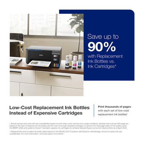 Epson EcoTank ET-2400 Wireless Color All-in-One Cartridge-Free Supertank Printer with Scan and Copy – Easy, Everyday Home Printing, Black Epson