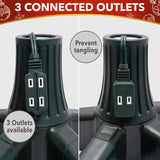 Stephan Roberts Rotating Christmas Tree Stand with 360° Rotation, 5 Legs, 3 Power Outlets, 3 Adjustable Size Attachments, 3-Setting Switch – Stable & Durable Holiday Tree Base (Green) Stephan Roberts