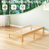 ZIYOO 12 Inch Twin Size Natural Bamboo Platform Bed Frame, Modern Minimalist Design, Easy Assembly, Heavy Duty Support, No Box Spring Needed ZIYOO
