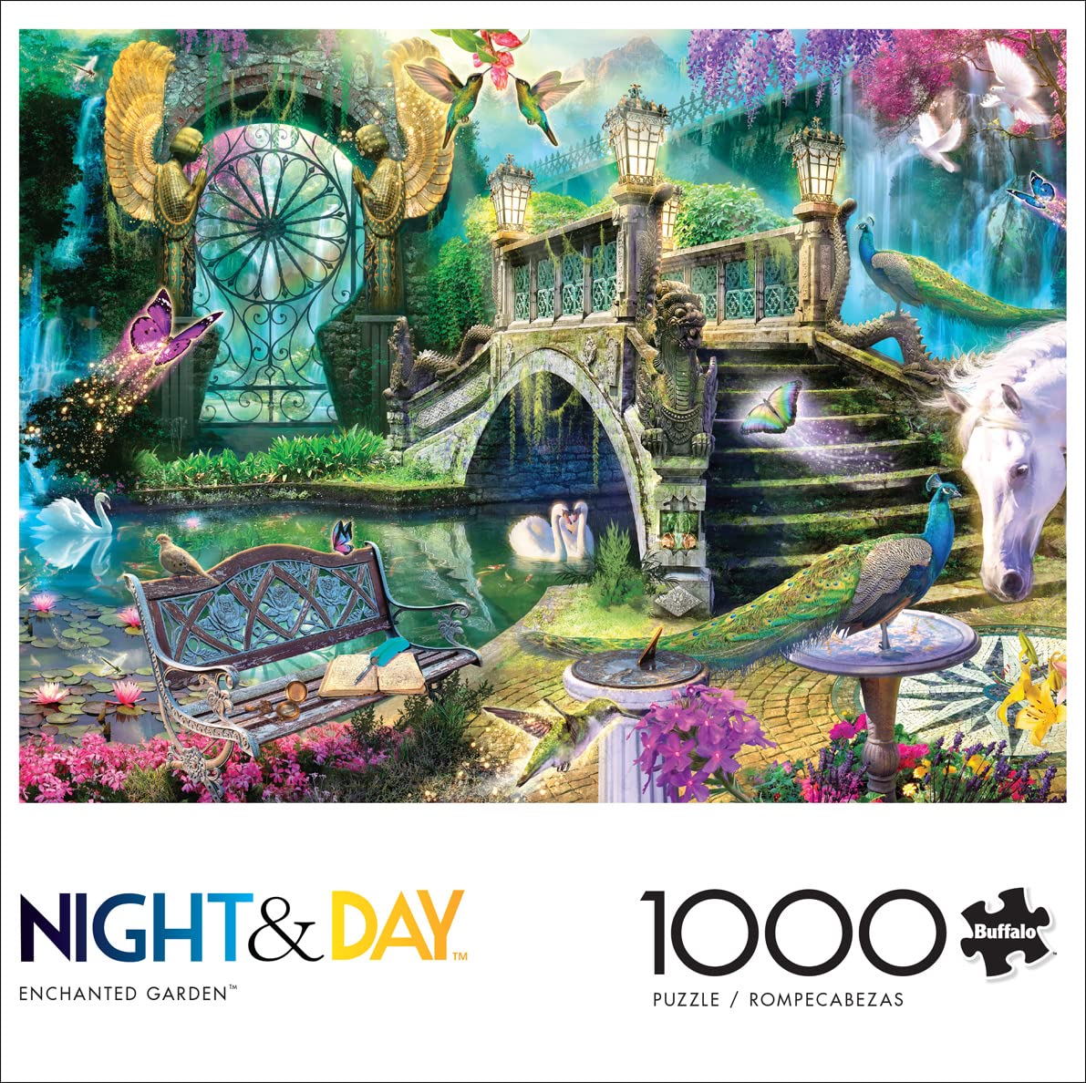 Buffalo Games - Enchanted Garden - 1000 Piece Jigsaw Puzzle for Adults Challenging Puzzle Perfect for Game Nights - 1000 Piece Finished Size is 26.75 x 19.75 Buffalo Games