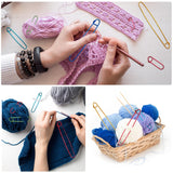 OWMOSYX 12 Pcs Knitting Stitch Holders Aluminum, Colorful Yarn Stitch Holder for Practical Knitting Crochet Tools for Sweaters Socks Yarn Sewing DIY Blankets OWMOSYX