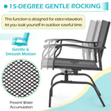 U-MAX Outdoor Patio Rocking Dining Chairs Set of 2, Outdoor Furniture Metal Frame Rocker Chair with15-Degree Rocking Function for Lawn Porch Garden Balcony (Dark Gray) U-MAX