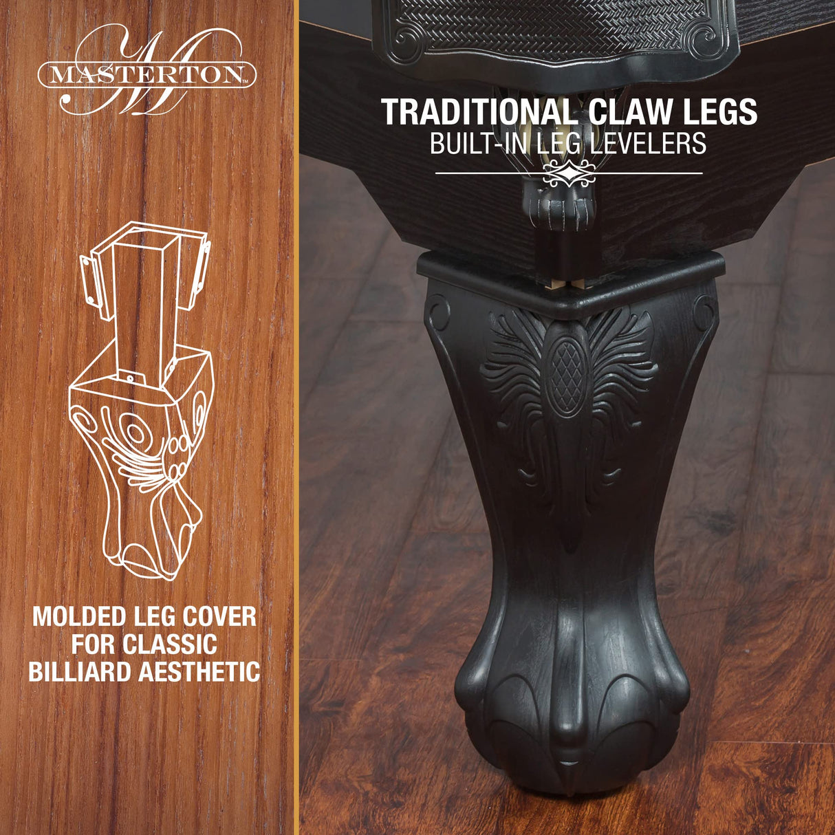 EastPoint Sports Masterton 87-Inch Pool Table - 8 Ball Pool Game Table for Billiards Indoor Games in Rec Room, Basement & Family Game Room - Available in Tan, Red, Green and Navy Felt Colors EastPoint Sports