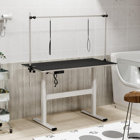 Reljofum 46" Electric Grooming Table, Heavy Duty Dog Grooming Table w/PVC Non-Slid Mat Reljofum