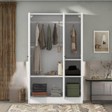 KELRIA Modern 3-Door Armoire Wardrobe with Shelves and Hanging Rod, Large Freestanding Storage Wardrobe Closet, Wooden Clothes Storage Organizer Cabinet for Bedroom, Guest Room, White KELRIA