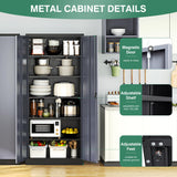 Letaya Metal Garage Storage Cabinets with Lock Door and Adjustable Shelves, Steel Tool Cabinets for Home,Office,Warehouse Organisieren (Black Grey, 72" H) Letaya