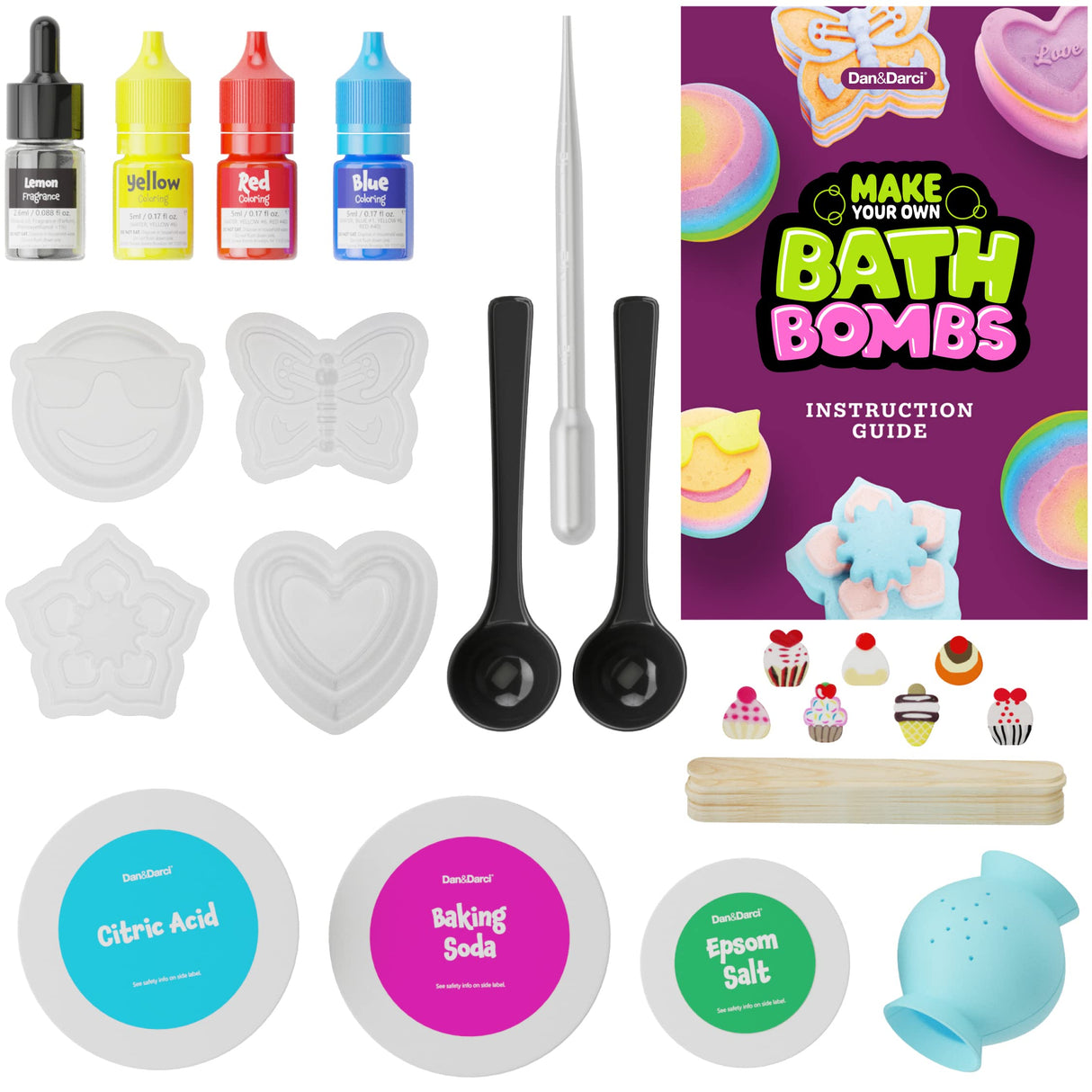 Dan&Darci Bath Bomb Making Kit for Kids - Kid Crafts Science Project - Gifts for Girls and Boys - Craft Activity Gift for Age 6, 7, 8, 9, 10, 11 & 12 Year Old Girl - Makes 10 Baths Bombs Fizzies Dan&Darci