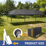 Outvita 10x30ft Ez Pop Up Outdoor Canopy Tent, Portable Commercial Instant Tent with Carry Bag for Party Wedding Birthday BBQ Events Outvita