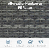 Wisteria Lane 5 Piece Outdoor Patio Furniture Set, All Weather Wicker Rattan Sectional Sofa Conversation Set with Cushions & Glass Coffee Table, Ideal for Backyard Porch Garden Balcony, Beige Wisteria Lane