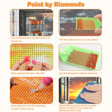 CEOVR Diamond Painting Kits for Adults, Beach Sunset Diamond Art Dots 5D Full Drill DIY Gem Art, Adult Crafts Kits Arts and Crafts, Wall Decor for Home Office 12x16in CEOVR