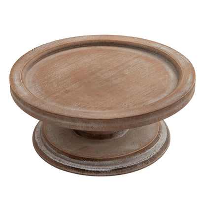 SOFE Round Wood Cake Stands Farmhouse Risers for Display Decorative, Cake Pedestal Serving Platter for Coffee Dessert Table, Christmas Party, Wedding, Dining Room, Living Room