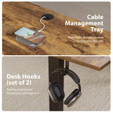 Agilestic Adjustable Height Electric Standing Desk with Storage Wooden Drawer, 48 x 24 Inches Stand Up Home Office Computer Gaming Table with Splice Board for Work Office Home, Rustic Brown Agilestic