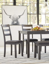 Signature Design by Ashley Bridson Modern 6 Piece Dining Set, Includes Dining Table, 4 Chairs & Bench, Gray Signature Design by Ashley