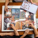 Playboda 1000 Pieces Rotating Plastic Puzzle Board with Drawers and Cover, 30"x22" Portable Jigsaw Puzzle Table for Adults, Lazy Susan Spinning Puzzle Boards Playboda