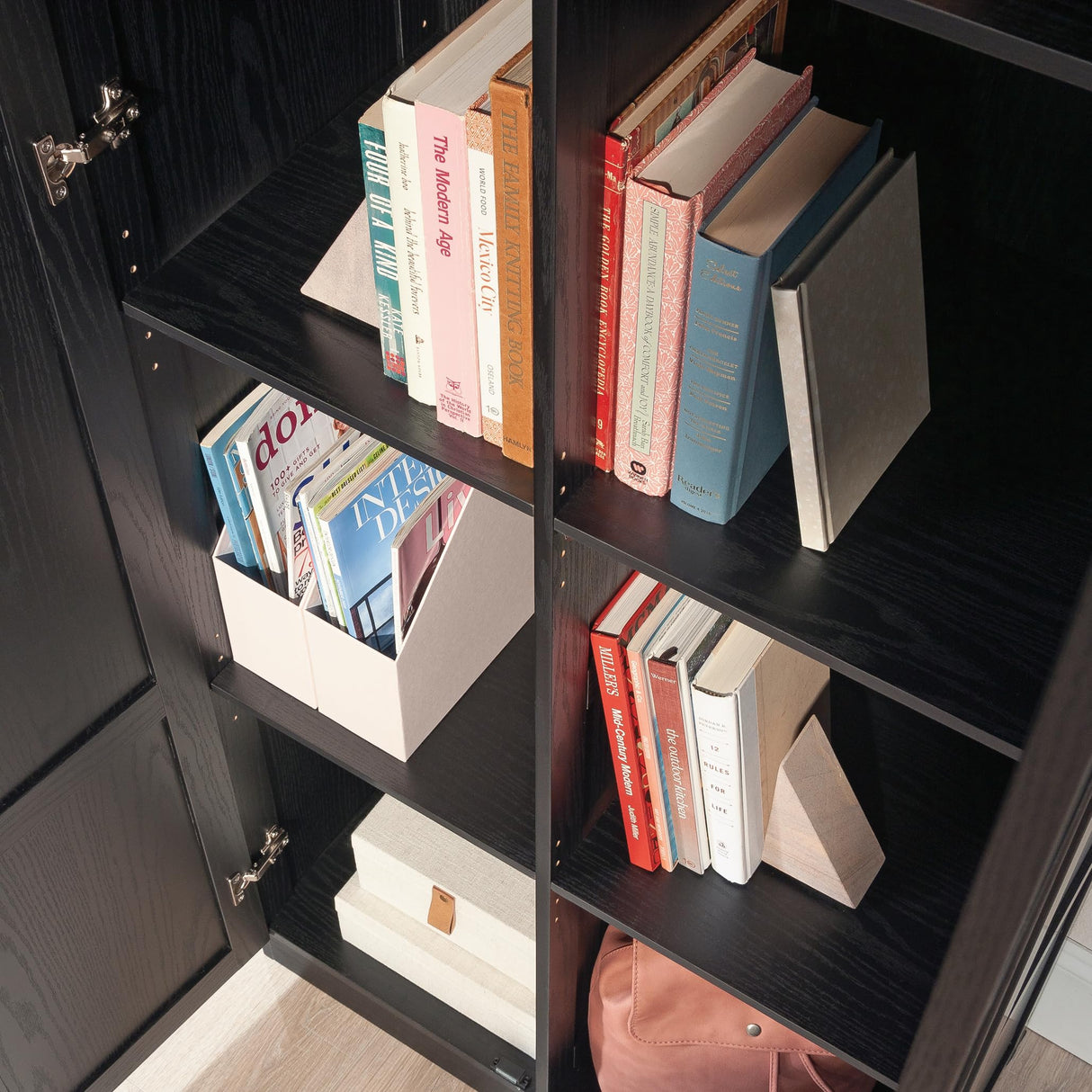 Sauder Tall Storage Cabinet, Black, 4 Adjustable Shelves, Multi-Room Use Sauder