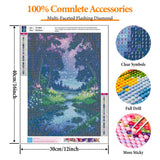 Offito Forest Diamond Art Kits for Adults, Fantasy Landscape Diamond Painting Kits for Beginners, DIY Full Drill Dots Gem Art Paint for Home Wall Decor 12 x 16 Inch Offito