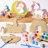 Winrayk 12 Sets Unicorn Party Favors Birthday Supplies Unicorn Craft Painting Kits for Girls, Unfinished Wood Crafts Gift Bag Card Paint Sets, Goodie Bag Stuffers Girls Birthday Party Favors Supplies Winrayk