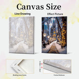 JOOZ Christmas Paint by Numbers Kit for Adults with Frame House Paint by Number with Easel Winter Scenes Paint by Number with Frame DIY Landscape Oil Painting Kits for Gift Home Wall Decor 8x12 Inch JOOZ