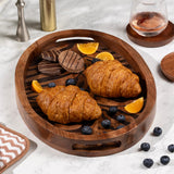 QIQAA Acacia Wood Black Etching Serengeti Tiger Tray | Bathroom Decor, Vanity Organizer, Coffee Table Decor, Jewelry Tray, 16x11x2 QIQAA