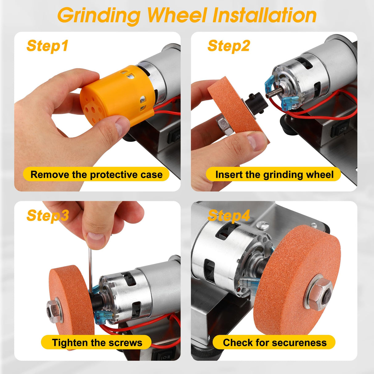 Mornajina Mini Belt Sander for Knife Making, 15 Degree Electric Power Bench Belt Sanders, 7 Adjustable Speed Knife Sharpener Knife Polishing Kit for DIY Metal Woodworking Knife Making Mornajina