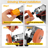 Mornajina Mini Belt Sander for Knife Making, 15 Degree Electric Power Bench Belt Sanders, 7 Adjustable Speed Knife Sharpener Knife Polishing Kit for DIY Metal Woodworking Knife Making Mornajina