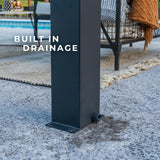 Backyard Discovery Evanston 10'x10' Galvanized Steel Wall-Mounted Louvered Pergola Kit with Adjustable Roof, Shade, Rain Protection, High-Wind Rating, PowerPort, Gutter System for Outdoor Patio, Deck Backyard Discovery