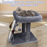 TWDEPART Cat Tree Tower with Cat Scratching Post for Indoor Cats, Activity Centre Climbing Tree with Scratching Board and Playful Toy Balls, Grey TWDEPART