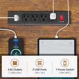 SEDETA L Shaped Desk with Storage Shelves, 64.5" Reversible U Shaped Office Desk with 3 Fabric Drawers, Gaming Desk with Power Outlet & LED Strip, Rustic Brown SEDETA