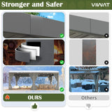 VIWAT Aluminum 10x20 FT Louvered Pergola, Outdoor Pergola with Adjustable Louvered Roof Outdoor Patio Shade Cover, Waterproof & Rustproof Aluminum Gazebo for Backyard and Garden, Gray VIWAT