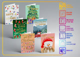 Better Office Products 50 Pack Christmas Cards Set with Gold Foil Accents, 4" x 6", Fun & Festive Designs, Blank Inside, Boxed Set Better Office Products