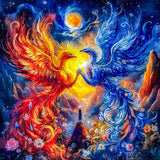 EOBROMD Diamond Art Kits for Adults Phoenix, 5D Full Drill Diamond Dots, DIY Diamond Art Painting Kits for Adults Beginners, Diamond Gem Art and Crafts for Home Wall Decor 12x12inch EOBROMD