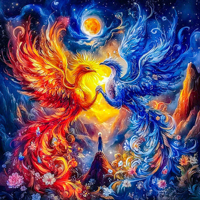 EOBROMD Diamond Art Kits for Adults Phoenix, 5D Full Drill Diamond Dots, DIY Diamond Art Painting Kits for Adults Beginners, Diamond Gem Art and Crafts for Home Wall Decor 12x12inch