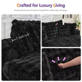 TYBOATLE 83’’ Oversized Round Chaise Lounge Chair Indoor w/Deep Seat, Round Memory Foam Couch, Comfy Fluffy Plush Chaise Lounge Indoor w/Double Cushion, Circle Bed for Livingroom (Black) TYBOATLE