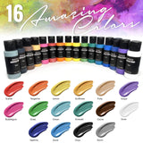 Floetrol For Acrylic Paint Pouring Kit, Flotrol Acrylic Pour Medium Additive, 16 Acrylic Pouring Paints, 20 Pixiss Wood Mixing Sticks GrandProducts Art Bundles