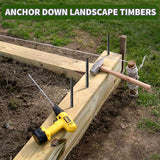 Besitu 16 inches Ground Rebar Stakes (16 pcs) Heavy Duty Metal Spikes for Concrete Timber Garden Plant, Long Straight Steel Stakes for Tent, 3/8" Thickness Ground Anchors with Chisel Point End, Black Besitu