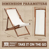 Patio Lounge Chair Outdoor Beach Chair Set of 2, Beach Sling Chair Patio Chairs Set of 2 , Wooden Folding Outdoor Chairs for Outside, 3 Level Height Adjustable, Portable Reclining Beach Chair Capacmkseh