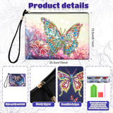 Geyoga 2 Pieces DIY Diamond Painting Purses 5d DIY Diamond Painting Handbag Art Wristlet Clutch Bag for Women Girls Art Craft Makeup Gift (Butterfly) Geyoga