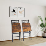 JOIN IRON Folding Dining Chair Set of 2, Foldable Kitchen Chairs, Metal Frame, no Assembly Required, Easy to Store, Suitable for Small Spaces, Rustic Brown JOIN IRON
