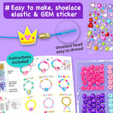 EZCRA Kids Bracelet Making Kit – Make 14 Jewelry Kit for Girls Age 5 - Beads for Kids - Friendship Bracelet Craft Set - Easy DIY Bracelet Kit, Gift for Girls 4-6 EZCRA