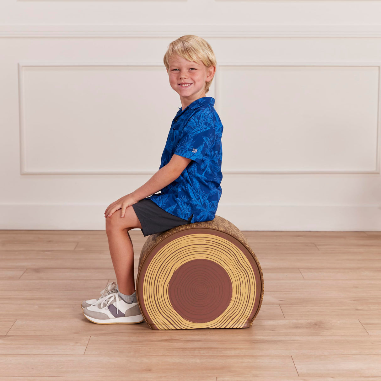 ECR4Kids SoftZone Tree Log Quarter Seat, 14in Kids Bench, 14 inches, Chocolate ECR4Kids