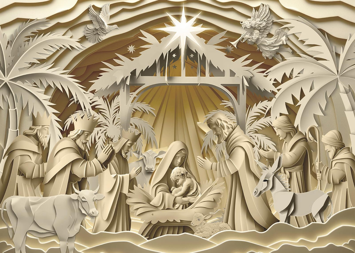 Holy Nativity Christian Puzzles for Adults 1000 Pieces, 3D Jesus Religious Bible Jigsaw Puzzles Faith Cross, Christmas Winter Holiday Puzzle BBOLDIN