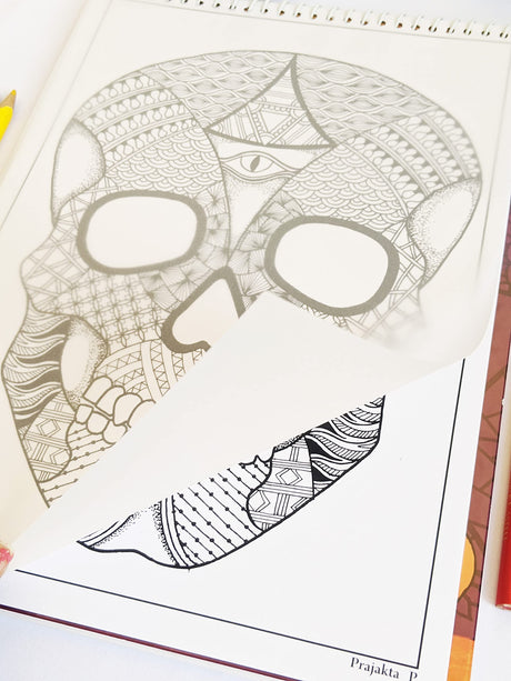 Happy Halloween Coloring Book for Adults – Volume 09 by Prajakta P | Premium Book | Spiral Bound | Stress Relieving Fun Patterns | DIY Kit | Sip and Paint Party | Coloring for All WoodArtSupply